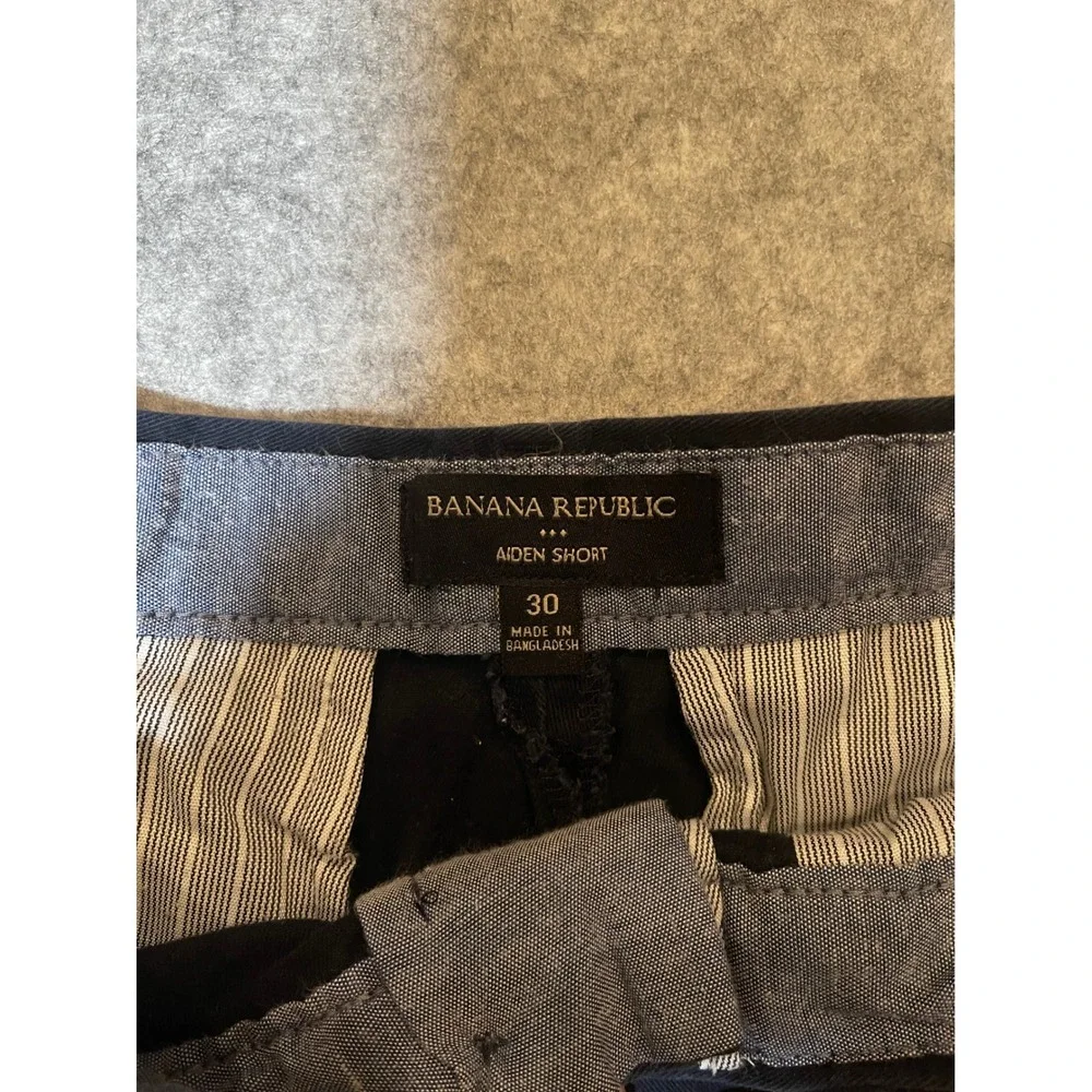 Banana Republic Aiden Shorts Mens 30 Navy Blue Slim Fit Chino Stretch Cotton